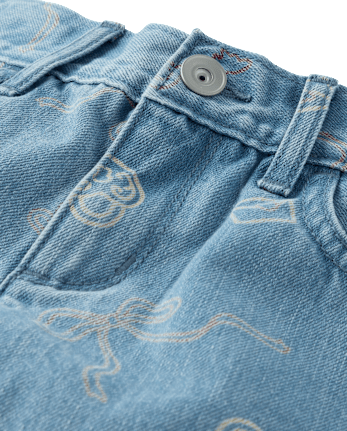 Girls Doodle Wide Leg Jeans