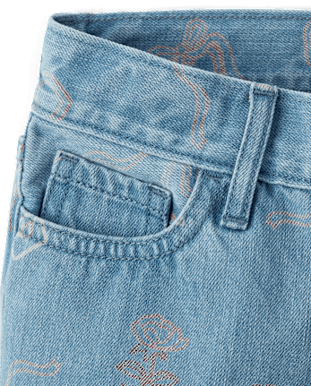 Girls Doodle Wide Leg Jeans