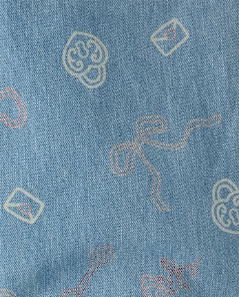 Girls Doodle Wide Leg Jeans