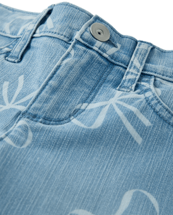 Girls Bow Pencil Jeans