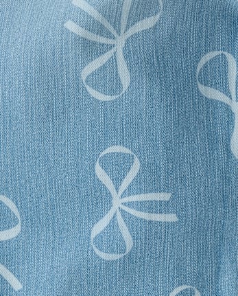 Girls Bow Pencil Jeans