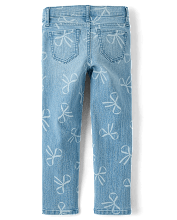 Girls Bow Pencil Jeans