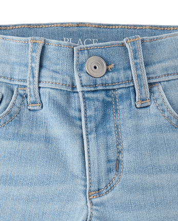 Girls Rhinestone Heart Flare Jeans