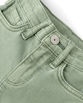 Jeans évasés teints en pièce pour filles
