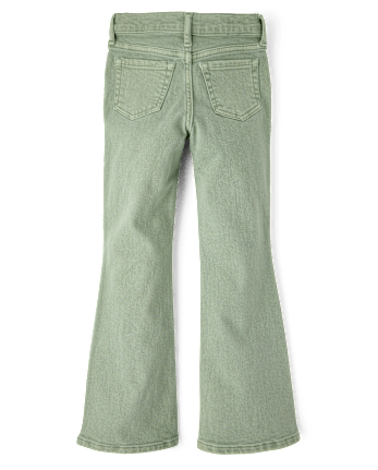 Jeans évasés teints en pièce pour filles