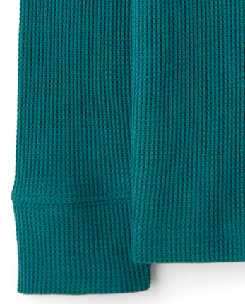 Baby And Toddler Boys Thermal Henley Top - JADED TEAL CL