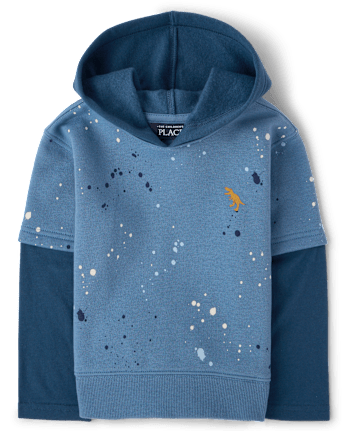 Baby And Toddler Boys Embroidered Dino Premium Fleece Hoodie
