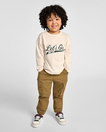 Pantalons de jogging cargo en popeline pour bébés et petits garçons
