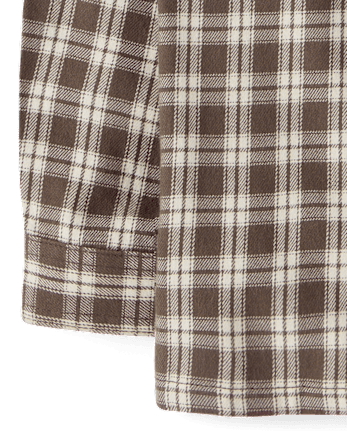 Baby And Toddler Boys Plaid Flannel Hooded Button Up Shirt