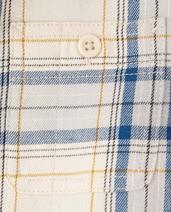 Baby And Toddler Boys Plaid Flannel Hooded Button Up Shirt