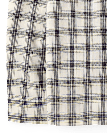 Baby And Toddler Boys Plaid Textured Poplin Button Up Shirt