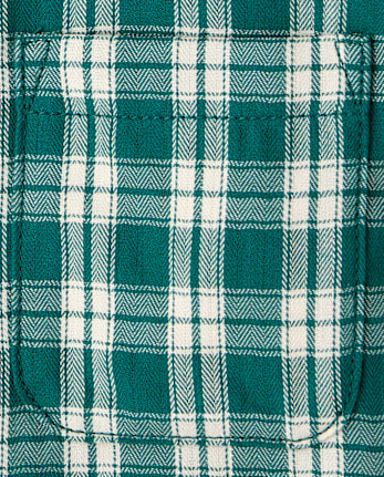 Baby And Toddler Boys Plaid Textured Poplin Button Up Shirt