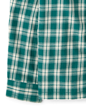 Baby And Toddler Boys Plaid Textured Poplin Button Up Shirt