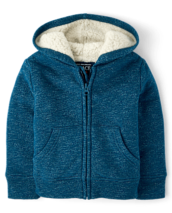 Baby And Toddler Boys Fleece Sherpa Lined Zip Up Hoodie