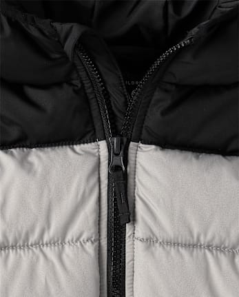 Toddler Boys Colorblock Hooded Puffer Jacket