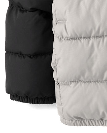 Toddler Boys Colorblock Hooded Puffer Jacket