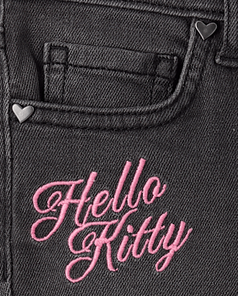 Girls Hello Kitty® Embroidered Pencil Jeans