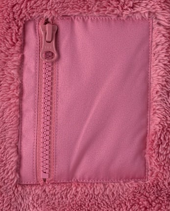 Girls Sherpa Zip Up Jacket