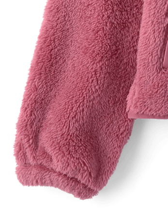 Girls Sherpa Zip Up Jacket