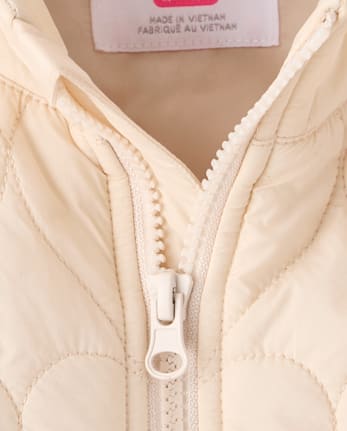 Girls Heart Quilted Packable Puffer Jacket