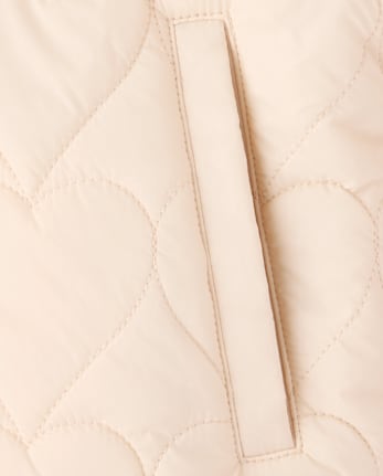 Girls Heart Quilted Packable Puffer Jacket