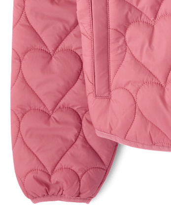 Doudoune matelassée pliable à motif cœur pour filles - VINTAGE ROSE CL