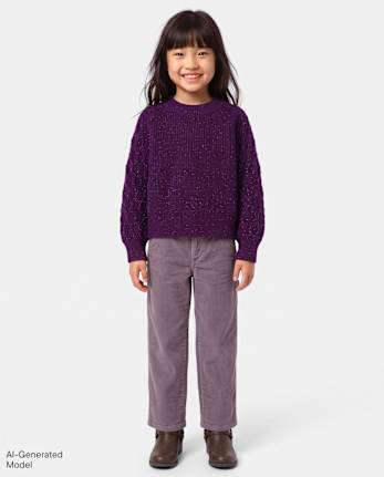 Girls Baggy Corduroy Pants - PANSY GARDEN