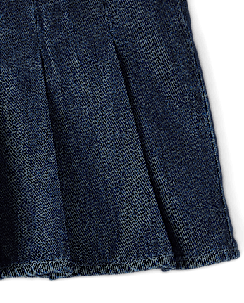 Girls Denim Pleated Skort