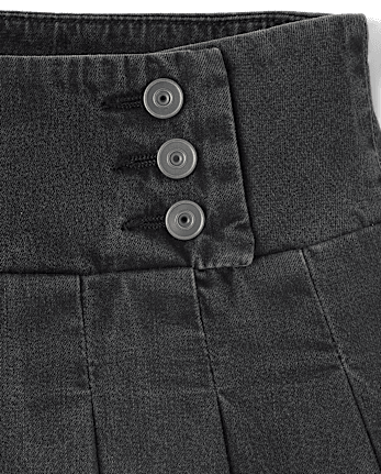 Girls Denim Pleated Skort