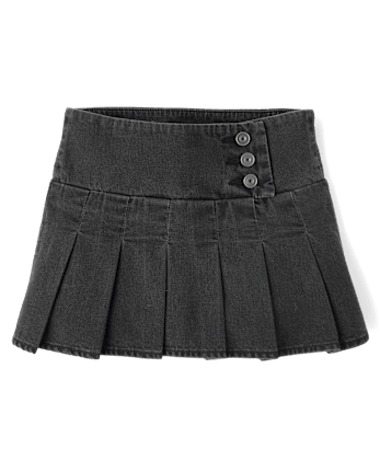 Girls Denim Pleated Skort