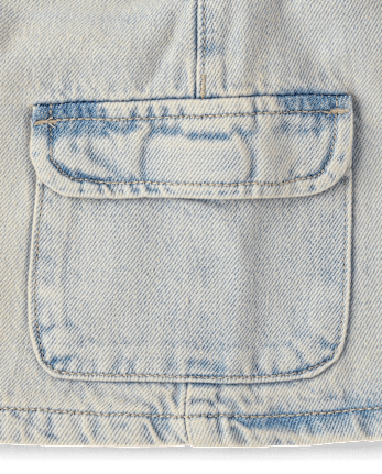 Girls Denim Cargo Skirt