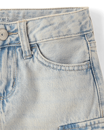 Girls Denim Cargo Skirt