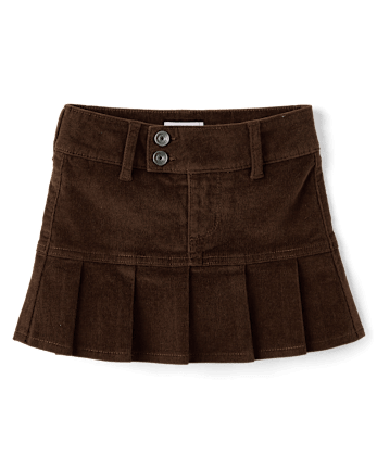 Girls Pleated Corduroy Skort