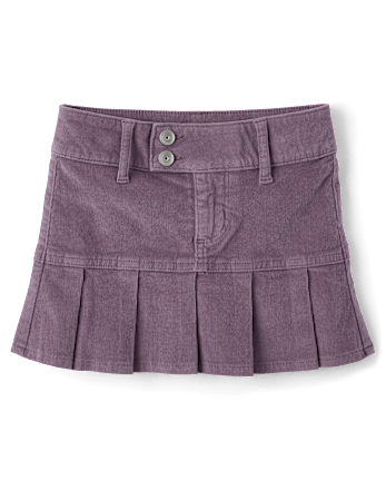 Girls Pleated Corduroy Skort