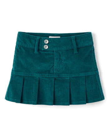 Girls Pleated Corduroy Skort