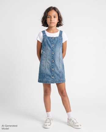 Girls Denim Shift Dress