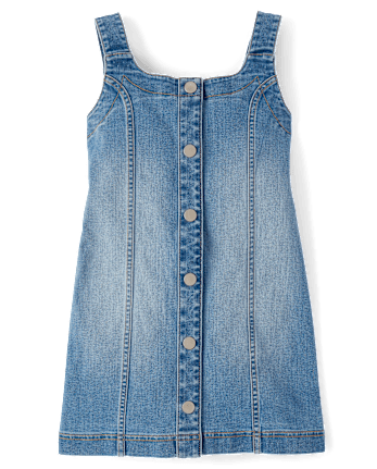 Girls Denim Shift Dress