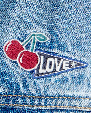 Girls Varsity Patch Denim Jacket