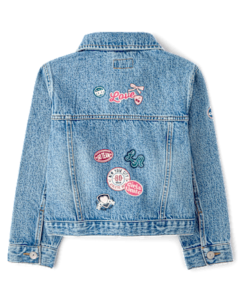 Girls Varsity Patch Denim Jacket