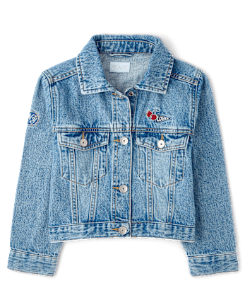 Girls Varsity Patch Denim Jacket