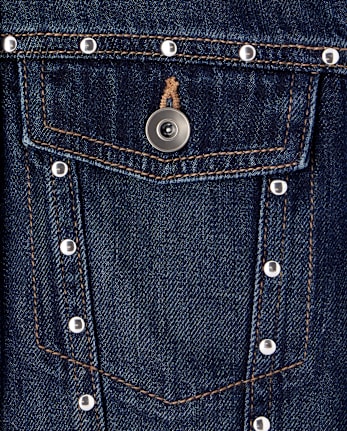 Girls Studded Denim Jacket