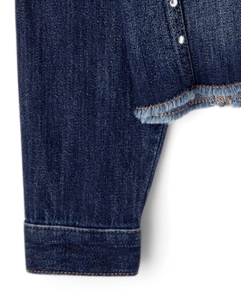 Girls Studded Denim Jacket