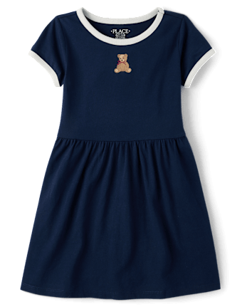 Girls Bear Ringer Dress