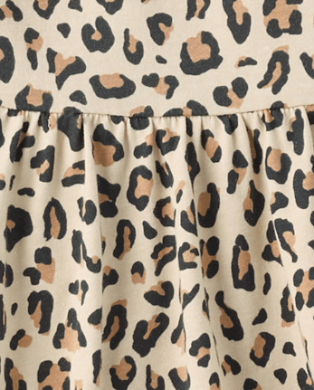 Girls Leopard Keyhole Dress