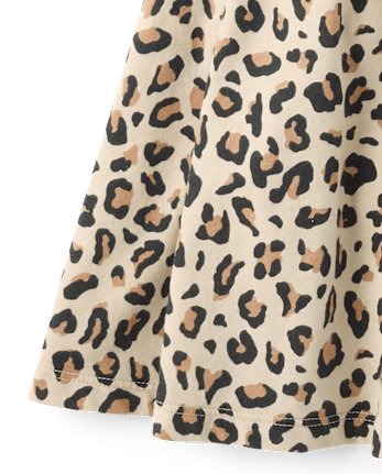 Girls Leopard Keyhole Dress