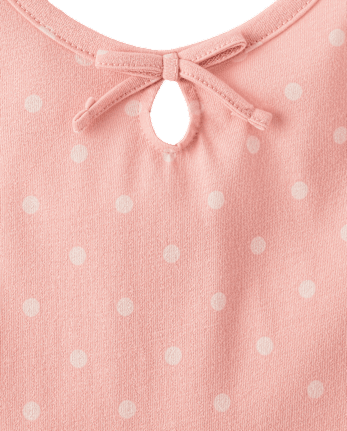 Girls Polka Dot Keyhole Dress