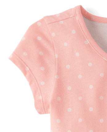 Girls Polka Dot Keyhole Dress