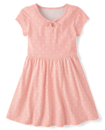 Girls Polka Dot Keyhole Dress