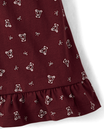 Girls Bear Ruffle Dress
