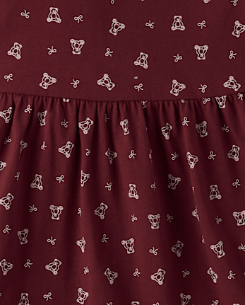 Girls Bear Ruffle Dress